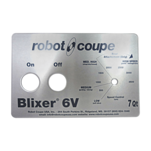 Robot Coupe (H) Front Data Plate, Blixer6V