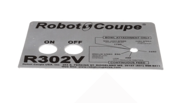 Robot Coupe RV30204 Data plate